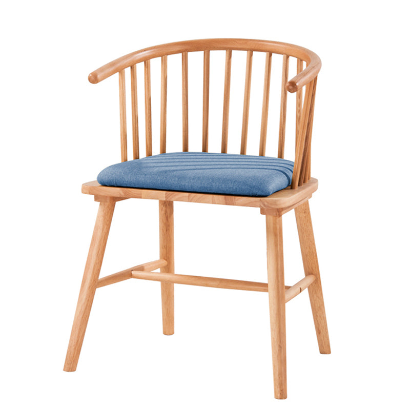 Wood Scandinavian Style Dining Chair Dining Room Windsor Back Arm Chair Blue 1 Piece Natural Wood Clearhalo ' kitchen&dining_furn' 'Dining Chairs' 'Dining Tables & Seating' 'dining_chair' 'furn' 'furn_dining_chair' 'Furniture' 'furniture_dining_chair' 'Kitchen & Dining Furniture' 'kitchen' 4331395