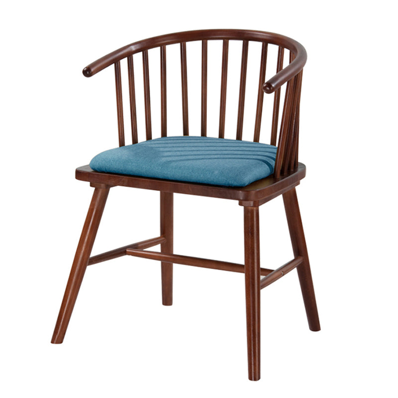 Wood Scandinavian Style Dining Chair Dining Room Windsor Back Arm Chair Blue 1 Piece Walnut Clearhalo ' kitchen&dining_furn' 'Dining Chairs' 'Dining Tables & Seating' 'dining_chair' 'furn' 'furn_dining_chair' 'Furniture' 'furniture_dining_chair' 'Kitchen & Dining Furniture' 'kitchen' 4331397