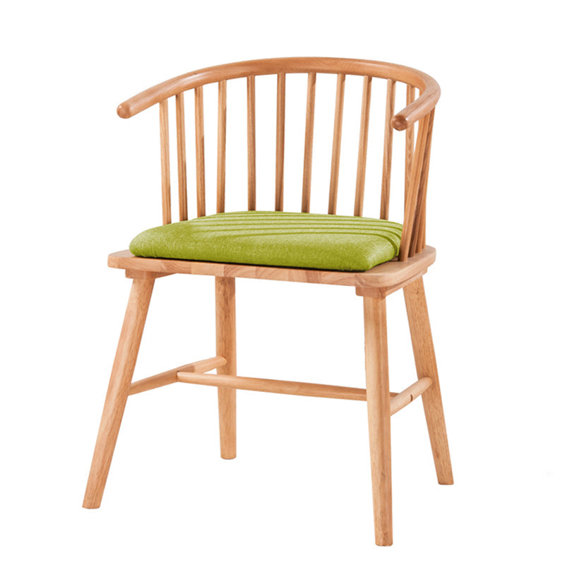 Wood Scandinavian Style Dining Chair Dining Room Windsor Back Arm Chair Green 1 Piece Natural Wood Clearhalo ' kitchen&dining_furn' 'Dining Chairs' 'Dining Tables & Seating' 'dining_chair' 'furn' 'furn_dining_chair' 'Furniture' 'furniture_dining_chair' 'Kitchen & Dining Furniture' 'kitchen' 4331399