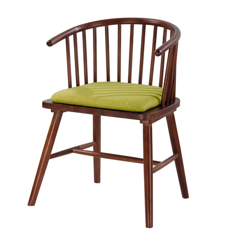 Wood Scandinavian Style Dining Chair Dining Room Windsor Back Arm Chair Green 1 Piece Walnut Clearhalo ' kitchen&dining_furn' 'Dining Chairs' 'Dining Tables & Seating' 'dining_chair' 'furn' 'furn_dining_chair' 'Furniture' 'furniture_dining_chair' 'Kitchen & Dining Furniture' 'kitchen' 4331401