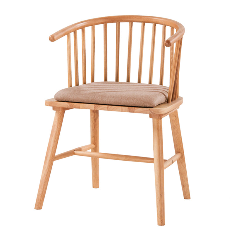 Wood Scandinavian Style Dining Chair Dining Room Windsor Back Arm Chair Khaki 1 Piece Natural Wood Clearhalo ' kitchen&dining_furn' 'Dining Chairs' 'Dining Tables & Seating' 'dining_chair' 'furn' 'furn_dining_chair' 'Furniture' 'furniture_dining_chair' 'Kitchen & Dining Furniture' 'kitchen' 4331403