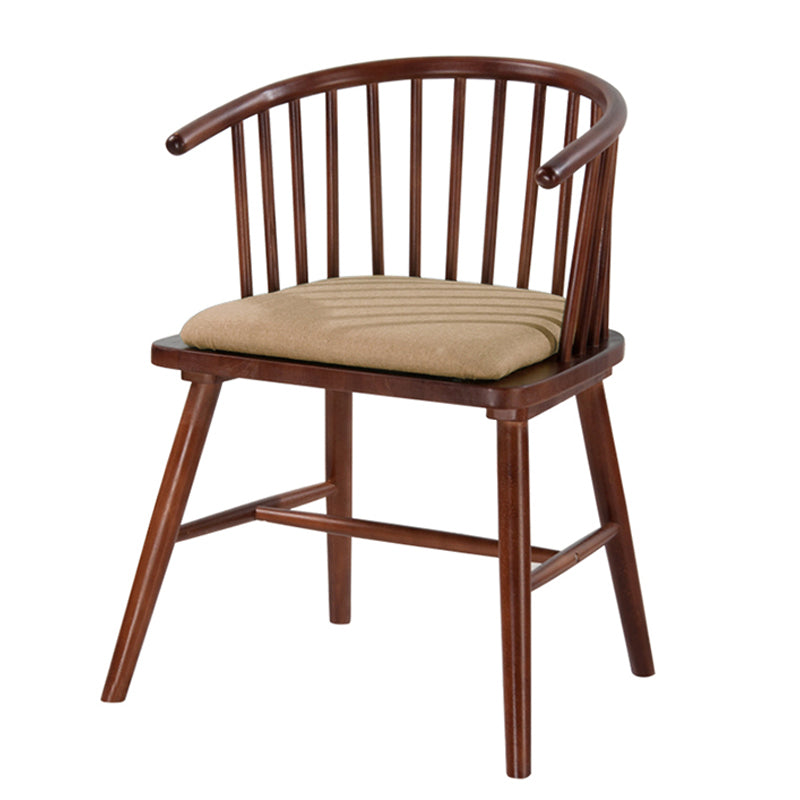 Wood Scandinavian Style Dining Chair Dining Room Windsor Back Arm Chair Khaki 1 Piece Walnut Clearhalo ' kitchen&dining_furn' 'Dining Chairs' 'Dining Tables & Seating' 'dining_chair' 'furn' 'furn_dining_chair' 'Furniture' 'furniture_dining_chair' 'Kitchen & Dining Furniture' 'kitchen' 4331405