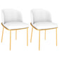Dining Room Metal Scandinavian Dining Chair Wingback Cushioned Armless Chair White 2 Piece Set Clearhalo ' kitchen&dining_furn' 'Dining Chairs' 'Dining Tables & Seating' 'dining_chair' 'furn' 'furn_dining_chair' 'Furniture' 'furniture_dining_chair' 'Kitchen & Dining Furniture' 'kitchen' 4331409