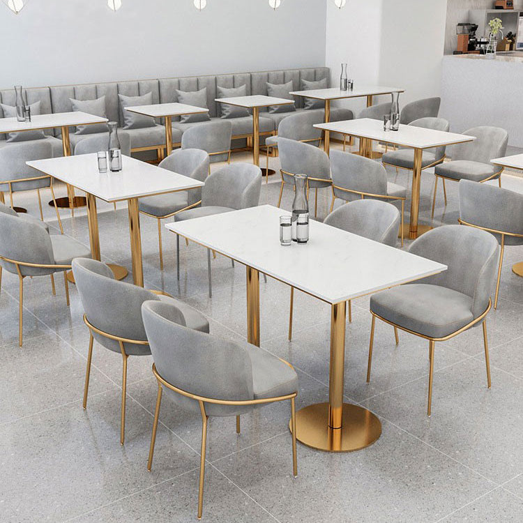 Dining Room Metal Scandinavian Dining Chair Wingback Cushioned Armless Chair Clearhalo ' kitchen&dining_furn' 'Dining Chairs' 'Dining Tables & Seating' 'dining_chair' 'furn' 'furn_dining_chair' 'Furniture' 'furniture_dining_chair' 'Kitchen & Dining Furniture' 'kitchen' 4331412