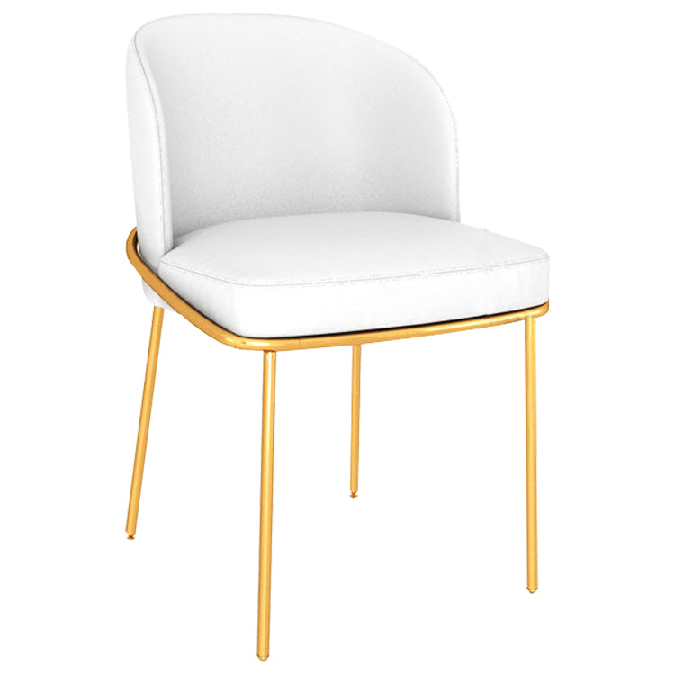 Dining Room Metal Scandinavian Dining Chair Wingback Cushioned Armless Chair Clearhalo ' kitchen&dining_furn' 'Dining Chairs' 'Dining Tables & Seating' 'dining_chair' 'furn' 'furn_dining_chair' 'Furniture' 'furniture_dining_chair' 'Kitchen & Dining Furniture' 'kitchen' 4331414