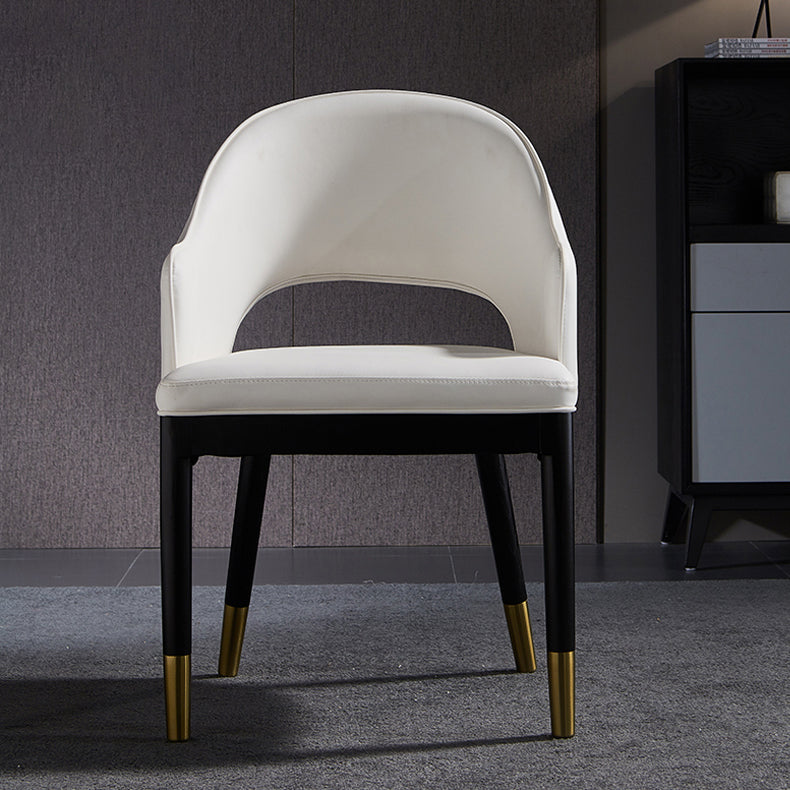 Glam Wood Dining Room Chairs Leather Dining Arm Chairs for Restaurant Use Clearhalo ' kitchen&dining_furn' 'Dining Chairs' 'Dining Tables & Seating' 'dining_chair' 'furn' 'furn_dining_chair' 'Furniture' 'furniture_dining_chair' 'Kitchen & Dining Furniture' 'kitchen' 4331438