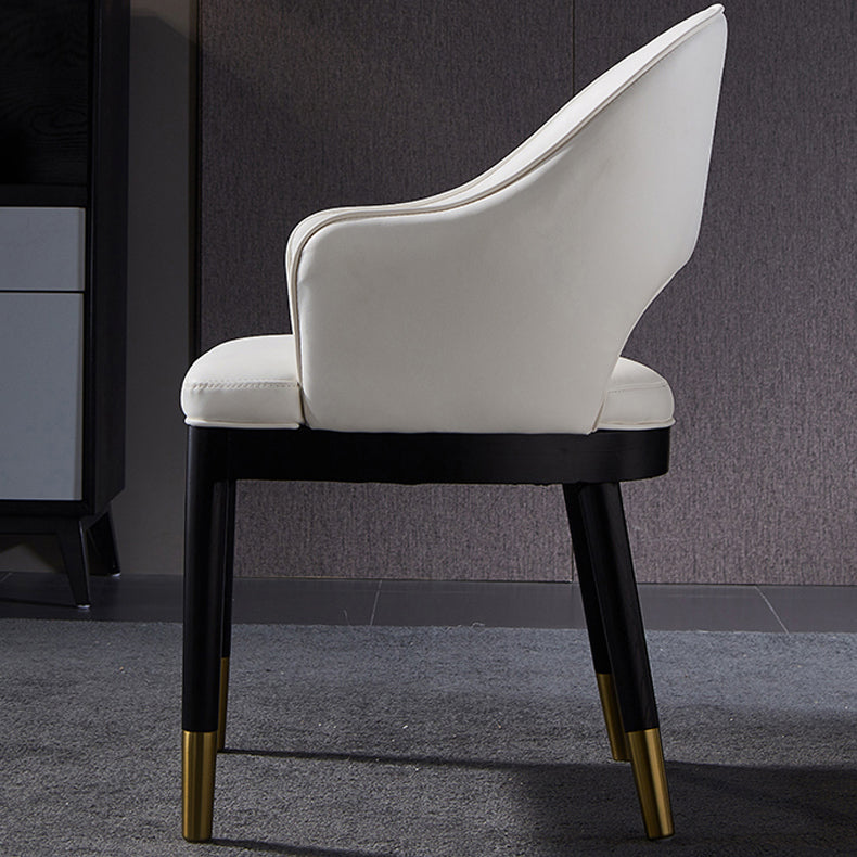 Glam Wood Dining Room Chairs Leather Dining Arm Chairs for Restaurant Use Clearhalo ' kitchen&dining_furn' 'Dining Chairs' 'Dining Tables & Seating' 'dining_chair' 'furn' 'furn_dining_chair' 'Furniture' 'furniture_dining_chair' 'Kitchen & Dining Furniture' 'kitchen' 4331441