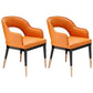 Glam Wood Dining Room Chairs Leather Dining Arm Chairs for Restaurant Use Orange 2 Piece Set Clearhalo ' kitchen&dining_furn' 'Dining Chairs' 'Dining Tables & Seating' 'dining_chair' 'furn' 'furn_dining_chair' 'Furniture' 'furniture_dining_chair' 'Kitchen & Dining Furniture' 'kitchen' 4331442