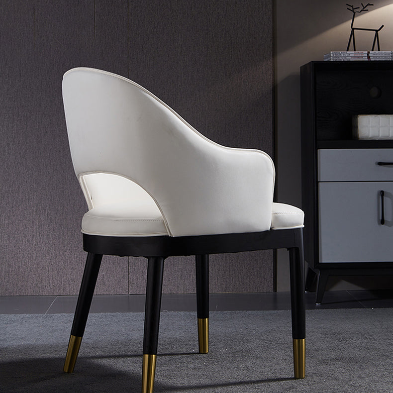 Glam Wood Dining Room Chairs Leather Dining Arm Chairs for Restaurant Use Clearhalo ' kitchen&dining_furn' 'Dining Chairs' 'Dining Tables & Seating' 'dining_chair' 'furn' 'furn_dining_chair' 'Furniture' 'furniture_dining_chair' 'Kitchen & Dining Furniture' 'kitchen' 4331443