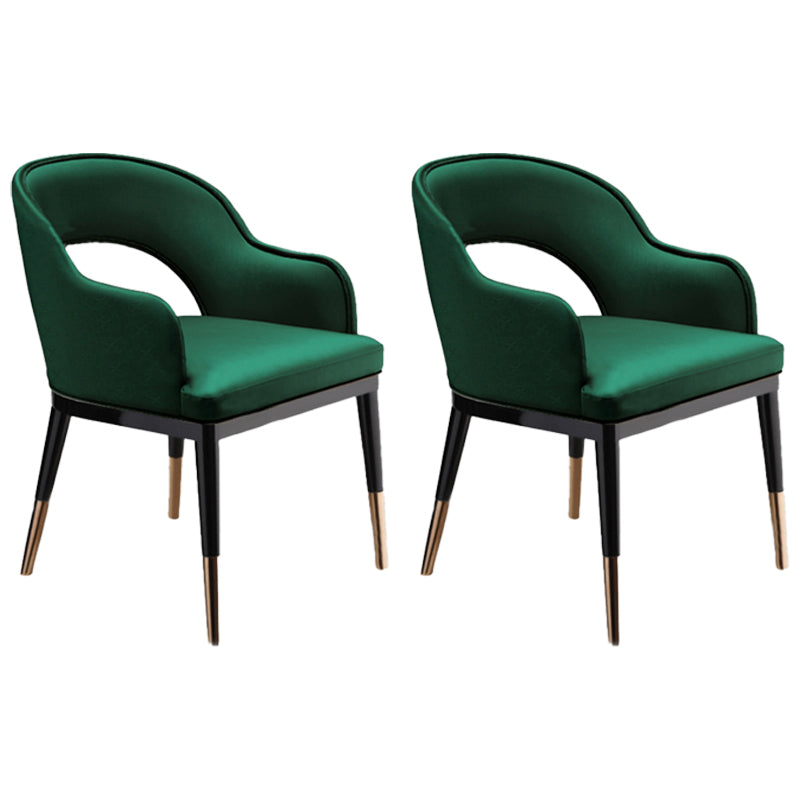 Glam Wood Dining Room Chairs Leather Dining Arm Chairs for Restaurant Use Green 2 Piece Set Clearhalo ' kitchen&dining_furn' 'Dining Chairs' 'Dining Tables & Seating' 'dining_chair' 'furn' 'furn_dining_chair' 'Furniture' 'furniture_dining_chair' 'Kitchen & Dining Furniture' 'kitchen' 4331444
