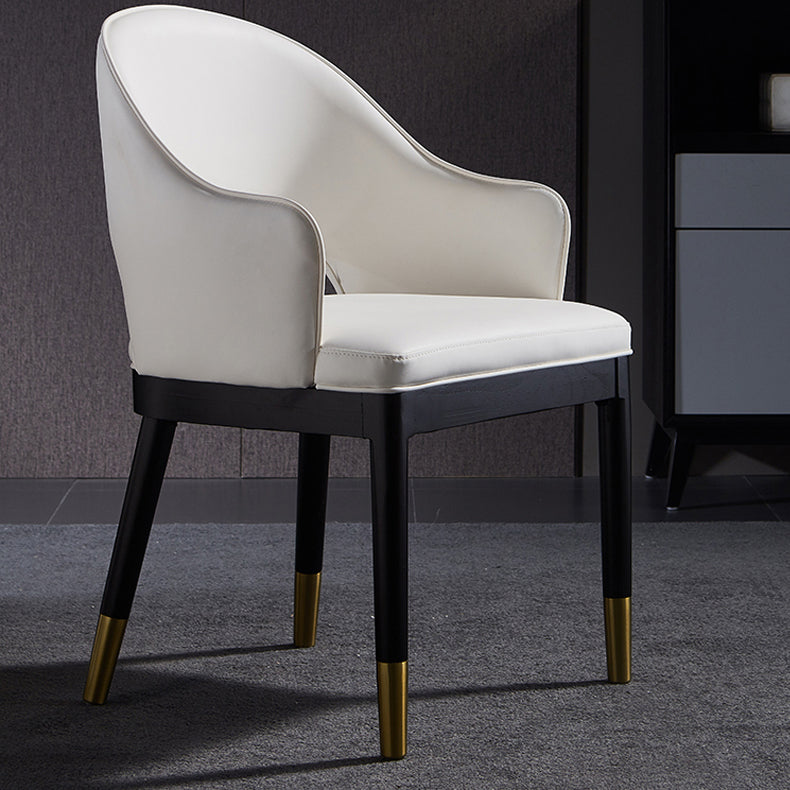 Glam Wood Dining Room Chairs Leather Dining Arm Chairs for Restaurant Use Clearhalo ' kitchen&dining_furn' 'Dining Chairs' 'Dining Tables & Seating' 'dining_chair' 'furn' 'furn_dining_chair' 'Furniture' 'furniture_dining_chair' 'Kitchen & Dining Furniture' 'kitchen' 4331445