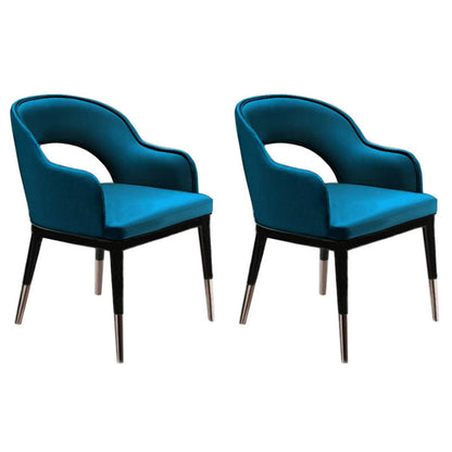 Glam Wood Dining Room Chairs Leather Dining Arm Chairs for Restaurant Use Dark Blue 2 Piece Set Clearhalo ' kitchen&dining_furn' 'Dining Chairs' 'Dining Tables & Seating' 'dining_chair' 'furn' 'furn_dining_chair' 'Furniture' 'furniture_dining_chair' 'Kitchen & Dining Furniture' 'kitchen' 4331446