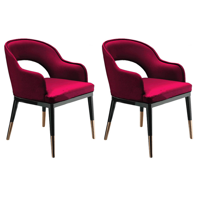 Glam Wood Dining Room Chairs Leather Dining Arm Chairs for Restaurant Use Crimson 2 Piece Set Clearhalo ' kitchen&dining_furn' 'Dining Chairs' 'Dining Tables & Seating' 'dining_chair' 'furn' 'furn_dining_chair' 'Furniture' 'furniture_dining_chair' 'Kitchen & Dining Furniture' 'kitchen' 4331448