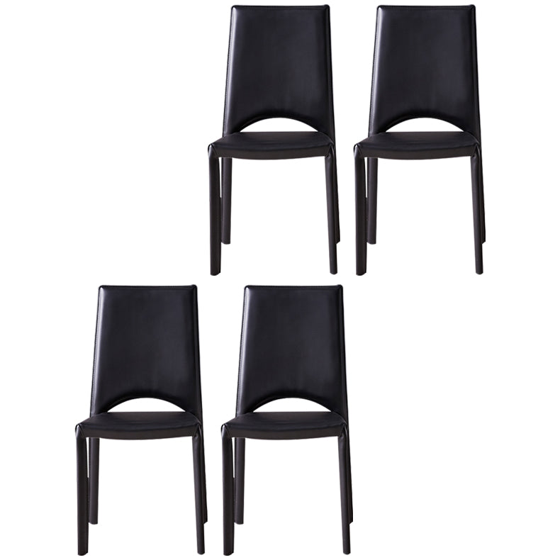 Modern Metal Dining Room Chair Open Back Dining Side Chair for Restaurant Use Black 4 Piece Set Clearhalo ' kitchen&dining_furn' 'Dining Chairs' 'Dining Tables & Seating' 'dining_chair' 'furn' 'furn_dining_chair' 'Furniture' 'furniture_dining_chair' 'Kitchen & Dining Furniture' 'kitchen' 4331457