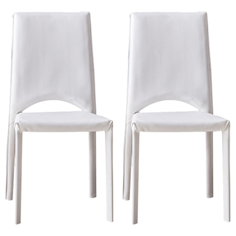 Modern Metal Dining Room Chair Open Back Dining Side Chair for Restaurant Use White 2 Piece Set Clearhalo ' kitchen&dining_furn' 'Dining Chairs' 'Dining Tables & Seating' 'dining_chair' 'furn' 'furn_dining_chair' 'Furniture' 'furniture_dining_chair' 'Kitchen & Dining Furniture' 'kitchen' 4331459