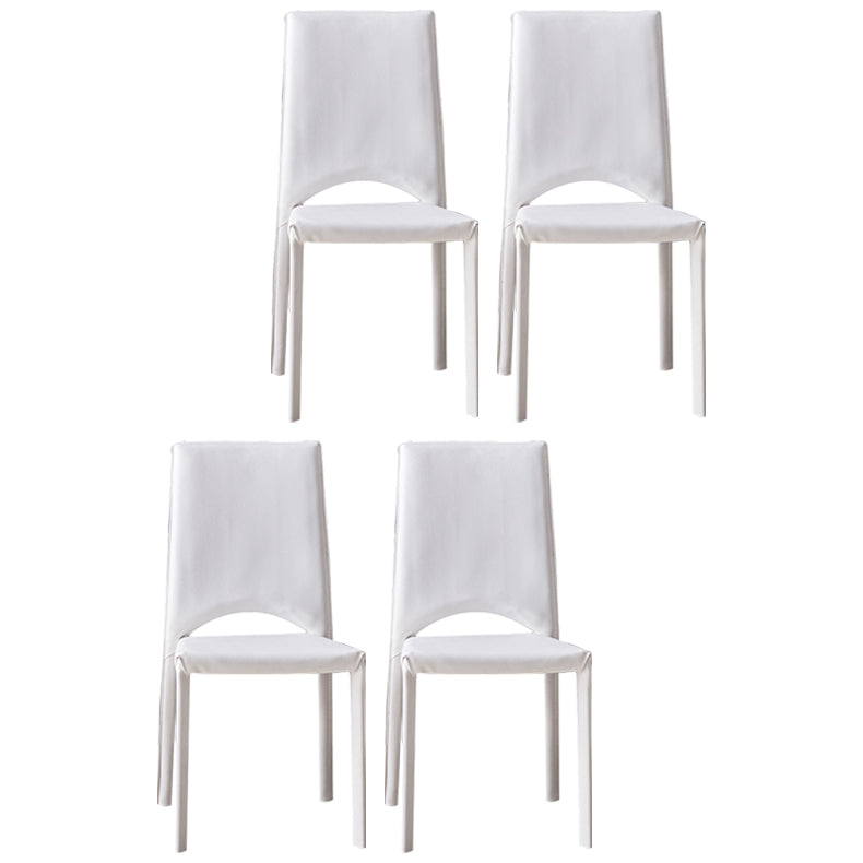 Modern Metal Dining Room Chair Open Back Dining Side Chair for Restaurant Use White 4 Piece Set Clearhalo ' kitchen&dining_furn' 'Dining Chairs' 'Dining Tables & Seating' 'dining_chair' 'furn' 'furn_dining_chair' 'Furniture' 'furniture_dining_chair' 'Kitchen & Dining Furniture' 'kitchen' 4331461