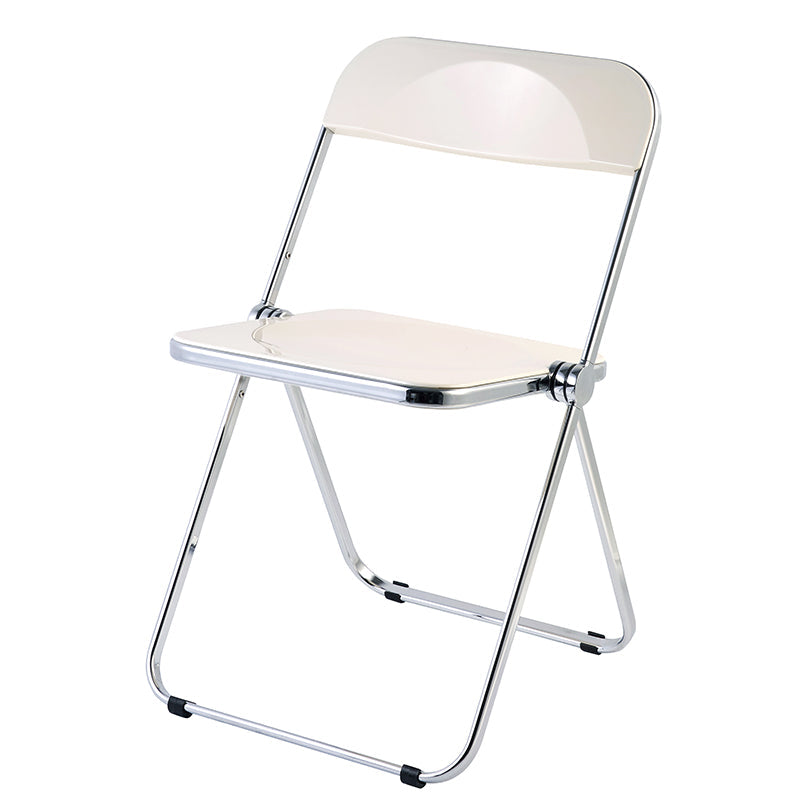 Contemporary Metal Dining Room Chair Folding Armless Side Chair for Restaurant Use White 1 Piece Clearhalo ' kitchen&dining_furn' 'Dining Chairs' 'Dining Tables & Seating' 'dining_chair' 'furn' 'furn_dining_chair' 'Furniture' 'furniture_dining_chair' 'Kitchen & Dining Furniture' 'kitchen' 4331473