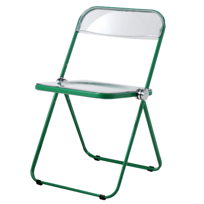 Contemporary Metal Dining Room Chair Folding Armless Side Chair for Restaurant Use Green 1 Piece Clearhalo ' kitchen&dining_furn' 'Dining Chairs' 'Dining Tables & Seating' 'dining_chair' 'furn' 'furn_dining_chair' 'Furniture' 'furniture_dining_chair' 'Kitchen & Dining Furniture' 'kitchen' 4331482