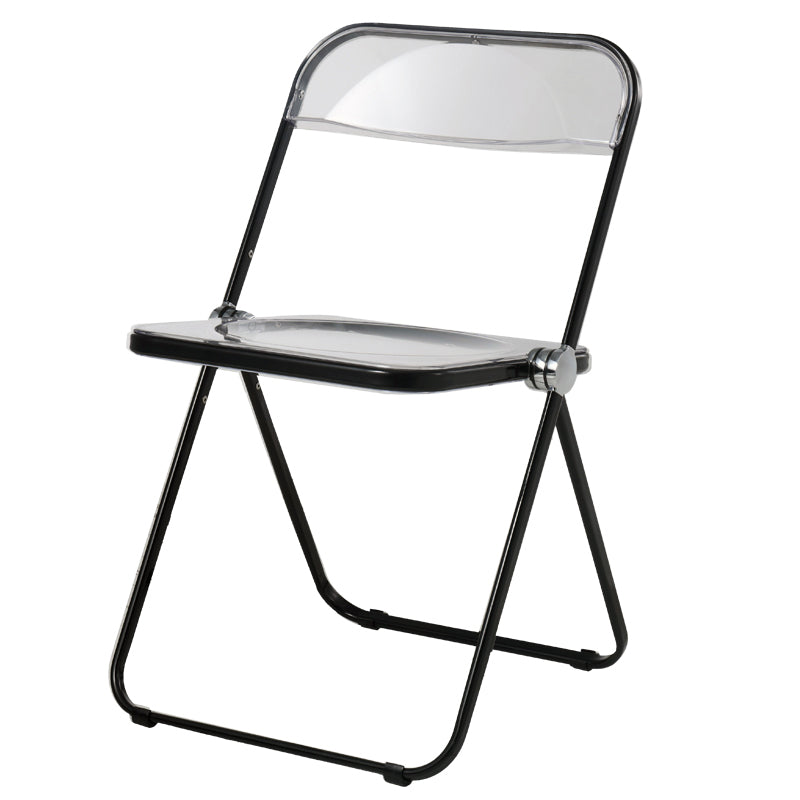 Contemporary Metal Dining Room Chair Folding Armless Side Chair for Restaurant Use Black Clear 1 Piece Clearhalo ' kitchen&dining_furn' 'Dining Chairs' 'Dining Tables & Seating' 'dining_chair' 'furn' 'furn_dining_chair' 'Furniture' 'furniture_dining_chair' 'Kitchen & Dining Furniture' 'kitchen' 4331489