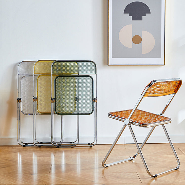 Contemporary Metal Dining Room Chair Folding Armless Side Chair for Restaurant Use Clearhalo ' kitchen&dining_furn' 'Dining Chairs' 'Dining Tables & Seating' 'dining_chair' 'furn' 'furn_dining_chair' 'Furniture' 'furniture_dining_chair' 'Kitchen & Dining Furniture' 'kitchen' 4331494