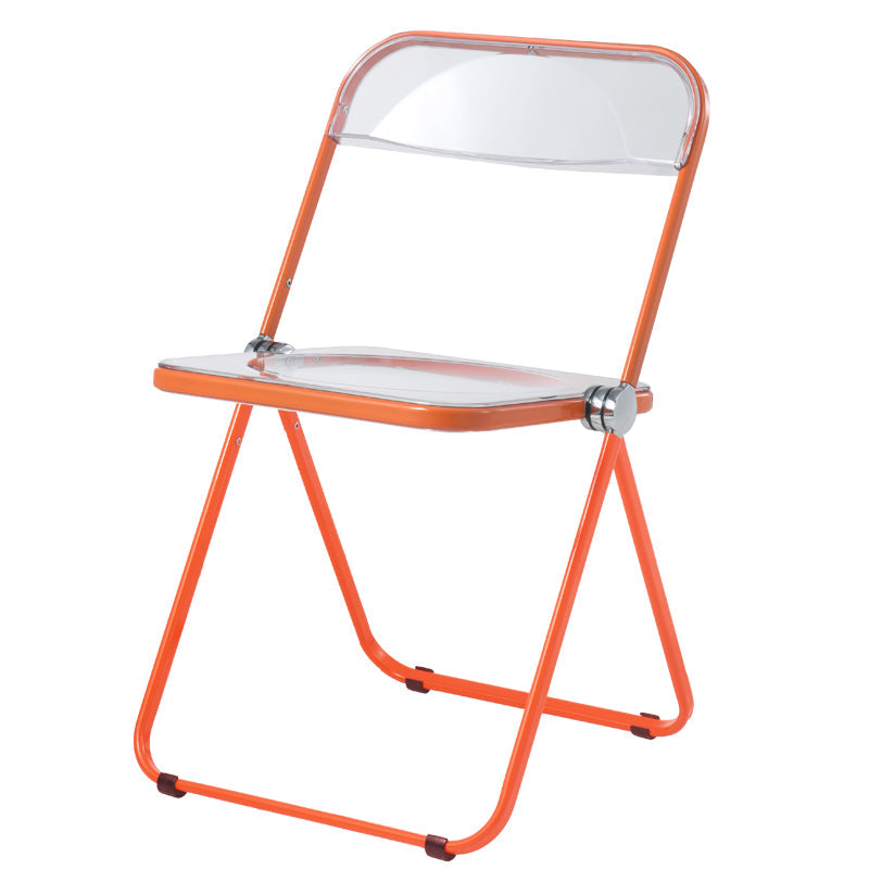 Contemporary Metal Dining Room Chair Folding Armless Side Chair for Restaurant Use Orange 1 Piece Clearhalo ' kitchen&dining_furn' 'Dining Chairs' 'Dining Tables & Seating' 'dining_chair' 'furn' 'furn_dining_chair' 'Furniture' 'furniture_dining_chair' 'Kitchen & Dining Furniture' 'kitchen' 4331495