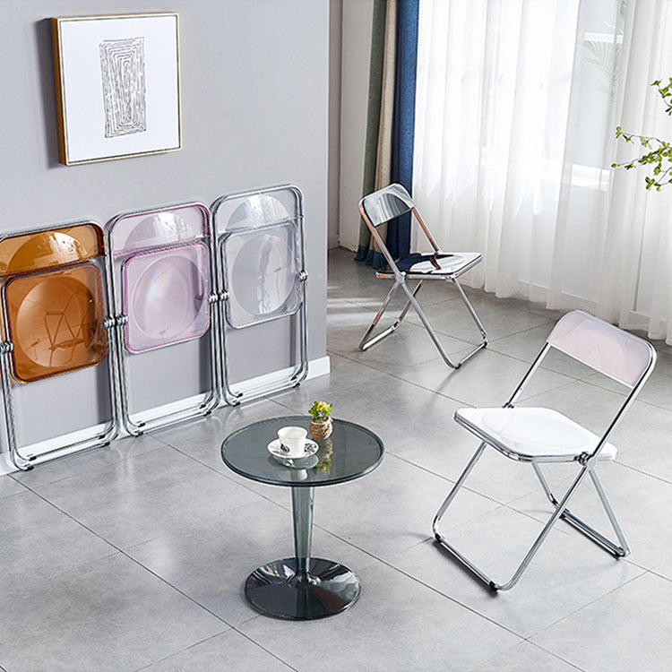 Contemporary Metal Dining Room Chair Folding Armless Side Chair for Restaurant Use Clearhalo ' kitchen&dining_furn' 'Dining Chairs' 'Dining Tables & Seating' 'dining_chair' 'furn' 'furn_dining_chair' 'Furniture' 'furniture_dining_chair' 'Kitchen & Dining Furniture' 'kitchen' 4331497