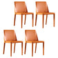 Contemporary Style Dining Chairs Armless Kitchen Chairs with Metal Legs Orange 4 Piece Set Clearhalo ' kitchen&dining_furn' 'Dining Chairs' 'Dining Tables & Seating' 'dining_chair' 'furn' 'furn_dining_chair' 'Furniture' 'furniture_dining_chair' 'Kitchen & Dining Furniture' 'kitchen' 4331509