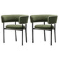 Modern Dining Armchairs Upholstered Open Back Arm Chairs with Metal Legs Green 2 Piece Set Clearhalo ' kitchen&dining_furn' 'Dining Chairs' 'Dining Tables & Seating' 'dining_chair' 'furn' 'furn_dining_chair' 'Furniture' 'furniture_dining_chair' 'Kitchen & Dining Furniture' 'kitchen' 4331513