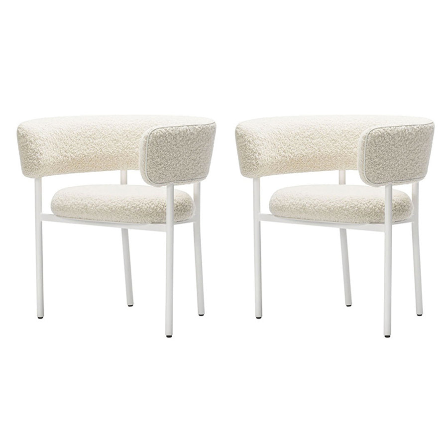 Modern Dining Armchairs Upholstered Open Back Arm Chairs with Metal Legs Off-White 2 Piece Set Clearhalo ' kitchen&dining_furn' 'Dining Chairs' 'Dining Tables & Seating' 'dining_chair' 'furn' 'furn_dining_chair' 'Furniture' 'furniture_dining_chair' 'Kitchen & Dining Furniture' 'kitchen' 4331516