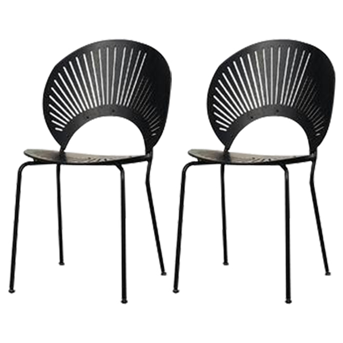 Contemporary Style Dining Chair Armless Kitchen Chairs with Metal Legs Black 2 Piece Set Clearhalo ' kitchen&dining_furn' 'Dining Chairs' 'Dining Tables & Seating' 'dining_chair' 'furn' 'furn_dining_chair' 'Furniture' 'furniture_dining_chair' 'Kitchen & Dining Furniture' 'kitchen' 4331525