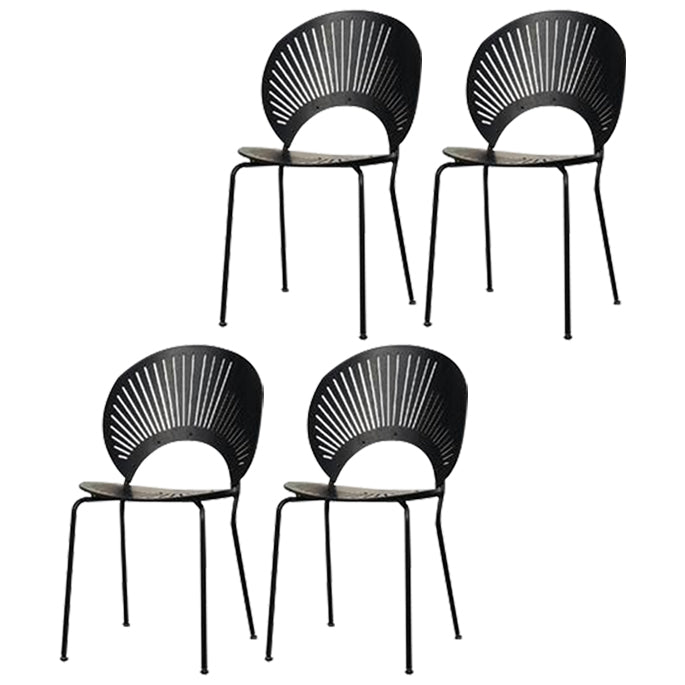 Contemporary Style Dining Chair Armless Kitchen Chairs with Metal Legs Black 4 Piece Set Clearhalo ' kitchen&dining_furn' 'Dining Chairs' 'Dining Tables & Seating' 'dining_chair' 'furn' 'furn_dining_chair' 'Furniture' 'furniture_dining_chair' 'Kitchen & Dining Furniture' 'kitchen' 4331526