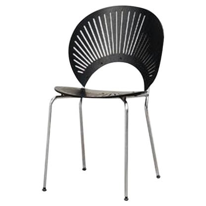 Contemporary Style Dining Chair Armless Kitchen Chairs with Metal Legs Black-Silver 1 Piece Clearhalo ' kitchen&dining_furn' 'Dining Chairs' 'Dining Tables & Seating' 'dining_chair' 'furn' 'furn_dining_chair' 'Furniture' 'furniture_dining_chair' 'Kitchen & Dining Furniture' 'kitchen' 4331529