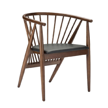 Traditional Style Wood Dining Chair Restaurant Windsor Back Arm Cushioned Chair Walnut 1 Piece Clearhalo ' kitchen&dining_furn' 'Dining Chairs' 'Dining Tables & Seating' 'dining_chair' 'furn' 'furn_dining_chair' 'Furniture' 'furniture_dining_chair' 'Kitchen & Dining Furniture' 'kitchen' 4331550