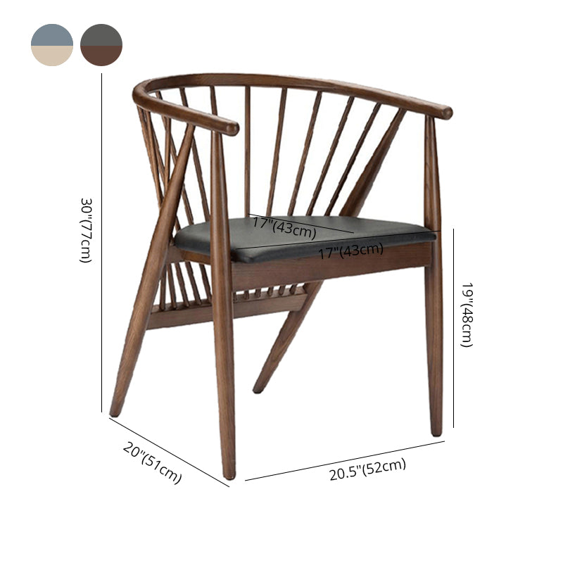 Traditional Style Wood Dining Chair Restaurant Windsor Back Arm Cushioned Chair Clearhalo ' kitchen&dining_furn' 'Dining Chairs' 'Dining Tables & Seating' 'dining_chair' 'furn' 'furn_dining_chair' 'Furniture' 'furniture_dining_chair' 'Kitchen & Dining Furniture' 'kitchen' 4331555