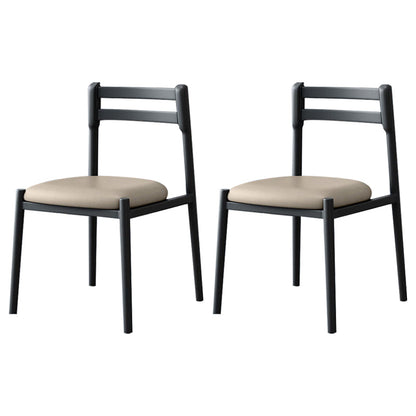 Ladder Back Armless Dining Chairs Upholstered Side Chairs with Metal Legs Apricot 2 Piece Set Clearhalo ' kitchen&dining_furn' 'Dining Chairs' 'Dining Tables & Seating' 'dining_chair' 'furn' 'furn_dining_chair' 'Furniture' 'furniture_dining_chair' 'Kitchen & Dining Furniture' 'kitchen' 4331566