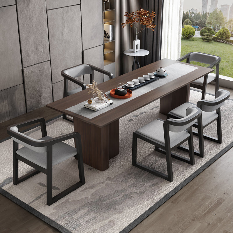 Home Scandinavian Style Wood Dining Chair Open Back Dining Chair with Arm Clearhalo ' kitchen&dining_furn' 'Dining Chairs' 'Dining Tables & Seating' 'dining_chair' 'furn' 'furn_dining_chair' 'Furniture' 'furniture_dining_chair' 'Kitchen & Dining Furniture' 'kitchen' 4331586