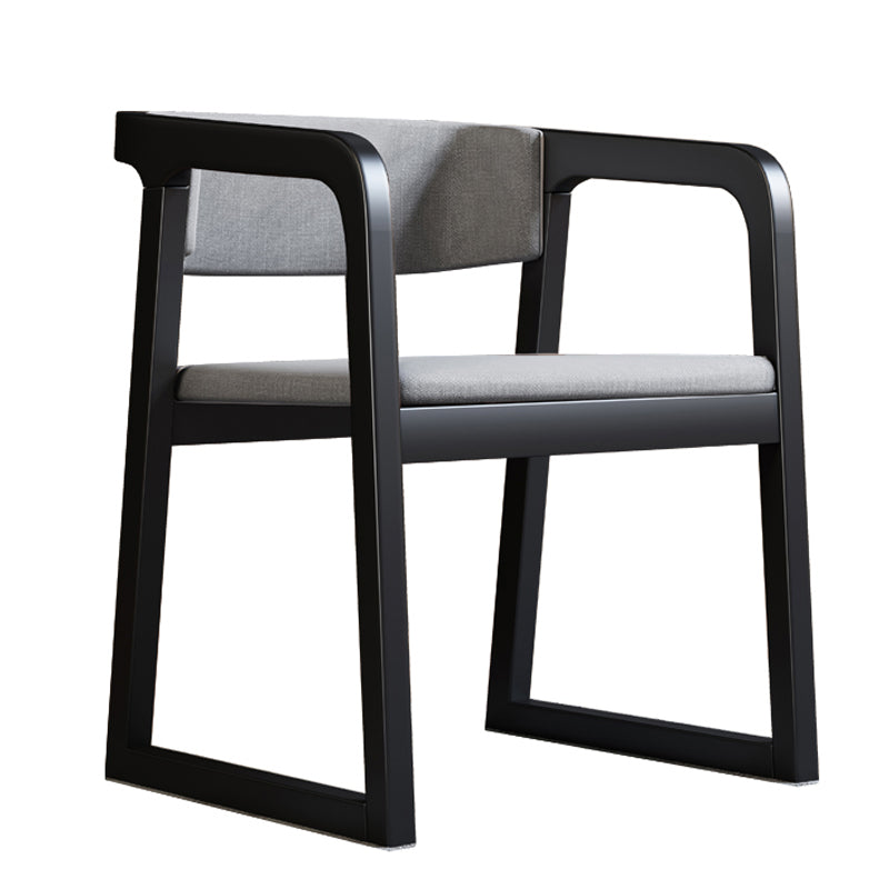 Home Scandinavian Style Wood Dining Chair Open Back Dining Chair with Arm Light Gray 1 Piece Black Clearhalo ' kitchen&dining_furn' 'Dining Chairs' 'Dining Tables & Seating' 'dining_chair' 'furn' 'furn_dining_chair' 'Furniture' 'furniture_dining_chair' 'Kitchen & Dining Furniture' 'kitchen' 4331587
