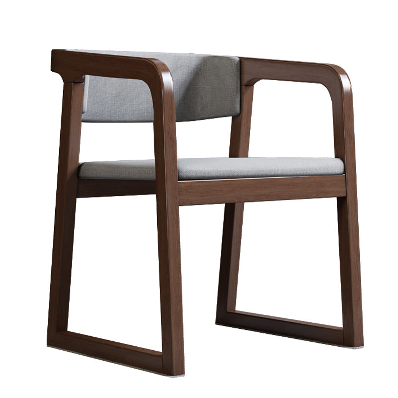 Home Scandinavian Style Wood Dining Chair Open Back Dining Chair with Arm Light Gray 1 Piece Walnut Clearhalo ' kitchen&dining_furn' 'Dining Chairs' 'Dining Tables & Seating' 'dining_chair' 'furn' 'furn_dining_chair' 'Furniture' 'furniture_dining_chair' 'Kitchen & Dining Furniture' 'kitchen' 4331590