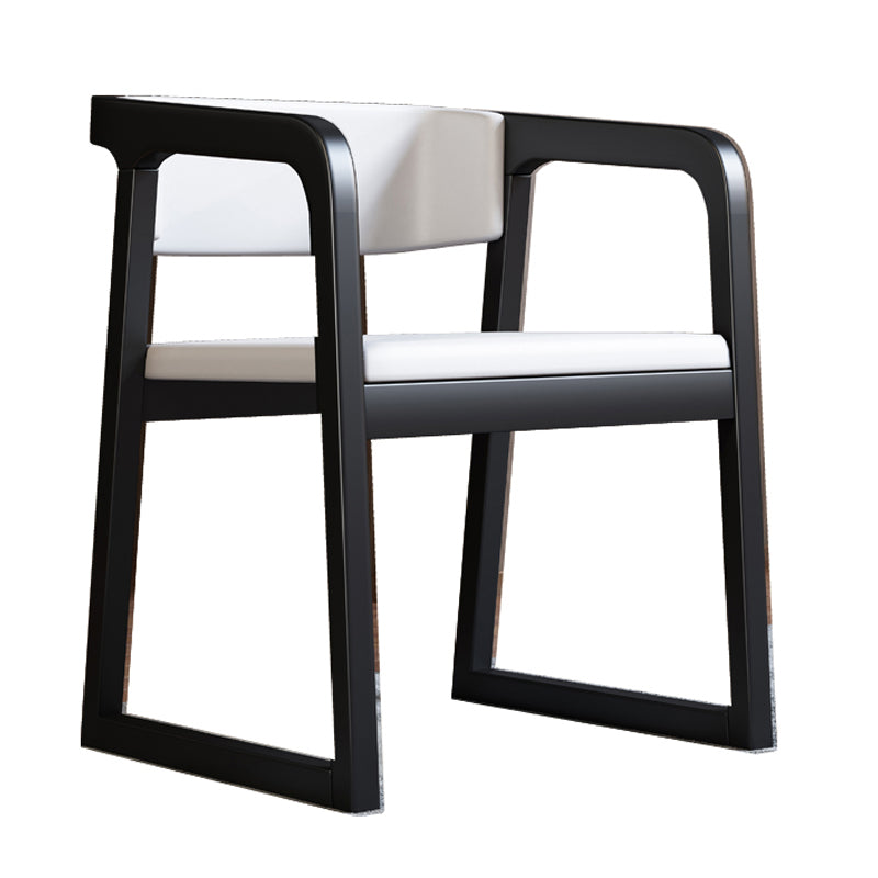 Home Scandinavian Style Wood Dining Chair Open Back Dining Chair with Arm White 1 Piece Black Clearhalo ' kitchen&dining_furn' 'Dining Chairs' 'Dining Tables & Seating' 'dining_chair' 'furn' 'furn_dining_chair' 'Furniture' 'furniture_dining_chair' 'Kitchen & Dining Furniture' 'kitchen' 4331593