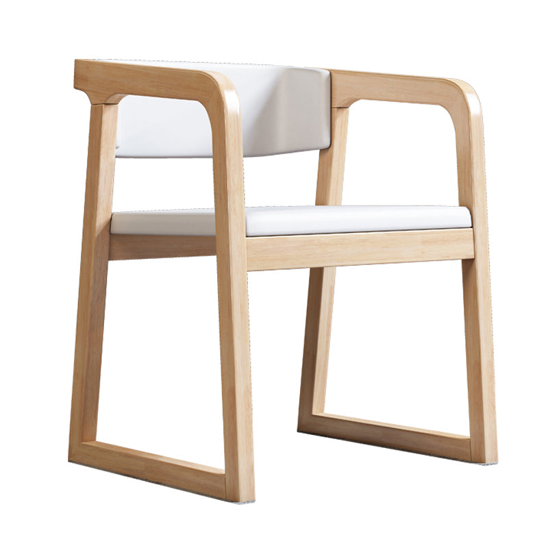 Home Scandinavian Style Wood Dining Chair Open Back Dining Chair with Arm White 1 Piece Natural Wood Clearhalo ' kitchen&dining_furn' 'Dining Chairs' 'Dining Tables & Seating' 'dining_chair' 'furn' 'furn_dining_chair' 'Furniture' 'furniture_dining_chair' 'Kitchen & Dining Furniture' 'kitchen' 4331594
