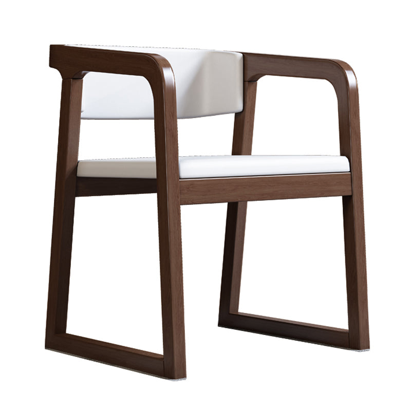 Home Scandinavian Style Wood Dining Chair Open Back Dining Chair with Arm White 1 Piece Walnut Clearhalo ' kitchen&dining_furn' 'Dining Chairs' 'Dining Tables & Seating' 'dining_chair' 'furn' 'furn_dining_chair' 'Furniture' 'furniture_dining_chair' 'Kitchen & Dining Furniture' 'kitchen' 4331596