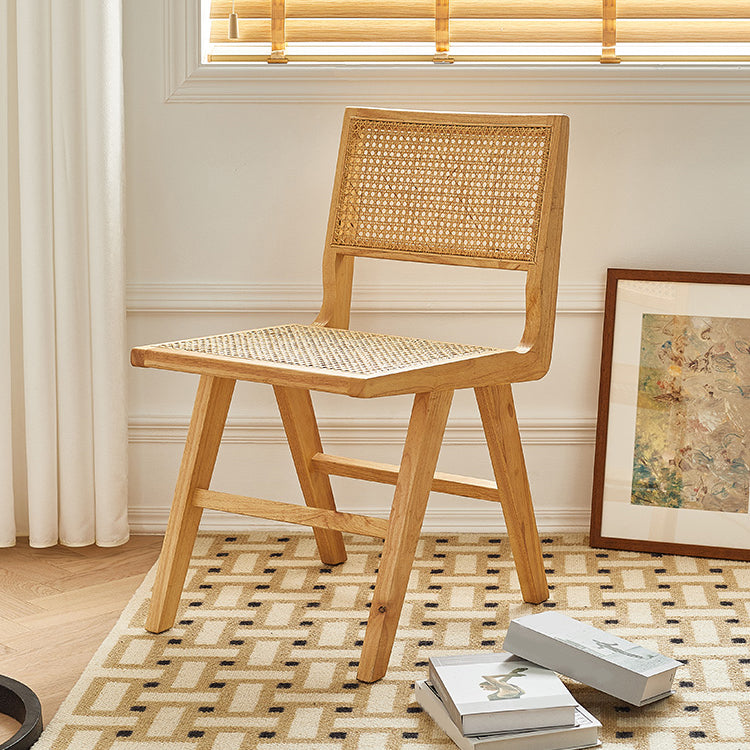 Traditional Wood Dining Chair Kitchen Cane Back Open Back Dining Side Chair Clearhalo ' kitchen&dining_furn' 'Dining Chairs' 'Dining Tables & Seating' 'dining_chair' 'furn' 'furn_dining_chair' 'Furniture' 'furniture_dining_chair' 'Kitchen & Dining Furniture' 'kitchen' 4331607