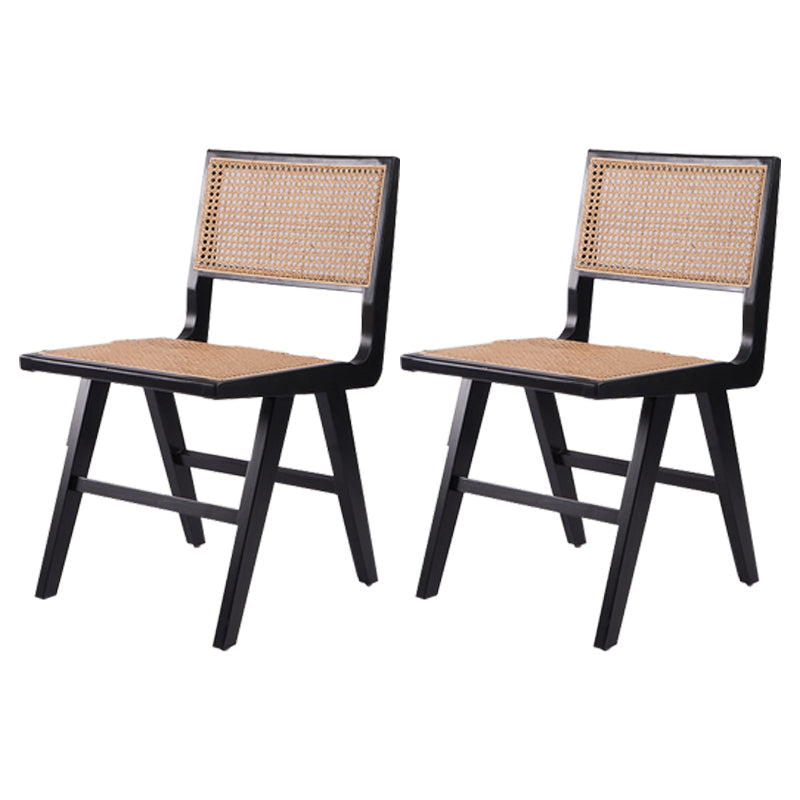 Traditional Wood Dining Chair Kitchen Cane Back Open Back Dining Side Chair Black 2 Piece Set Clearhalo ' kitchen&dining_furn' 'Dining Chairs' 'Dining Tables & Seating' 'dining_chair' 'furn' 'furn_dining_chair' 'Furniture' 'furniture_dining_chair' 'Kitchen & Dining Furniture' 'kitchen' 4331608