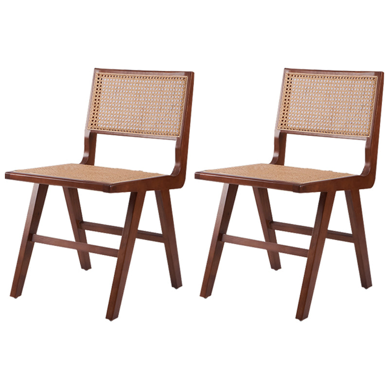 Traditional Wood Dining Chair Kitchen Cane Back Open Back Dining Side Chair Walnut 2 Piece Set Clearhalo ' kitchen&dining_furn' 'Dining Chairs' 'Dining Tables & Seating' 'dining_chair' 'furn' 'furn_dining_chair' 'Furniture' 'furniture_dining_chair' 'Kitchen & Dining Furniture' 'kitchen' 4331611