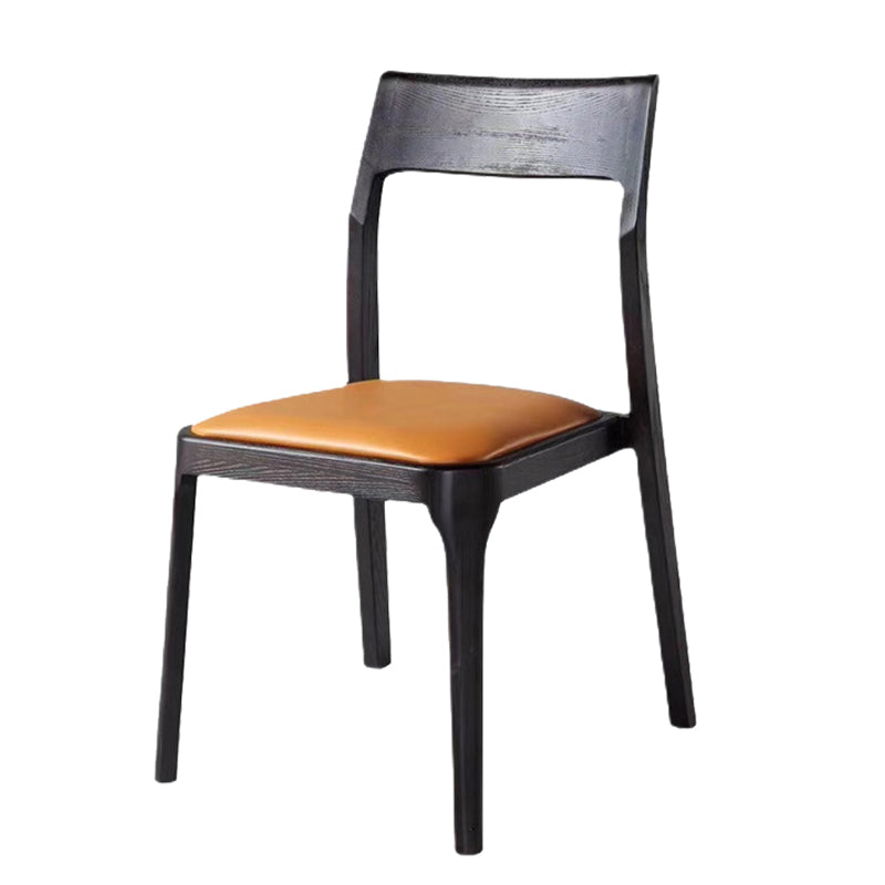 Wood Scandinavian Style Dining Chair Home Open Back Cushioned Dining Side Chair Orange 1 Piece Clearhalo ' kitchen&dining_furn' 'Dining Chairs' 'Dining Tables & Seating' 'dining_chair' 'furn' 'furn_dining_chair' 'Furniture' 'furniture_dining_chair' 'Kitchen & Dining Furniture' 'kitchen' 4331623