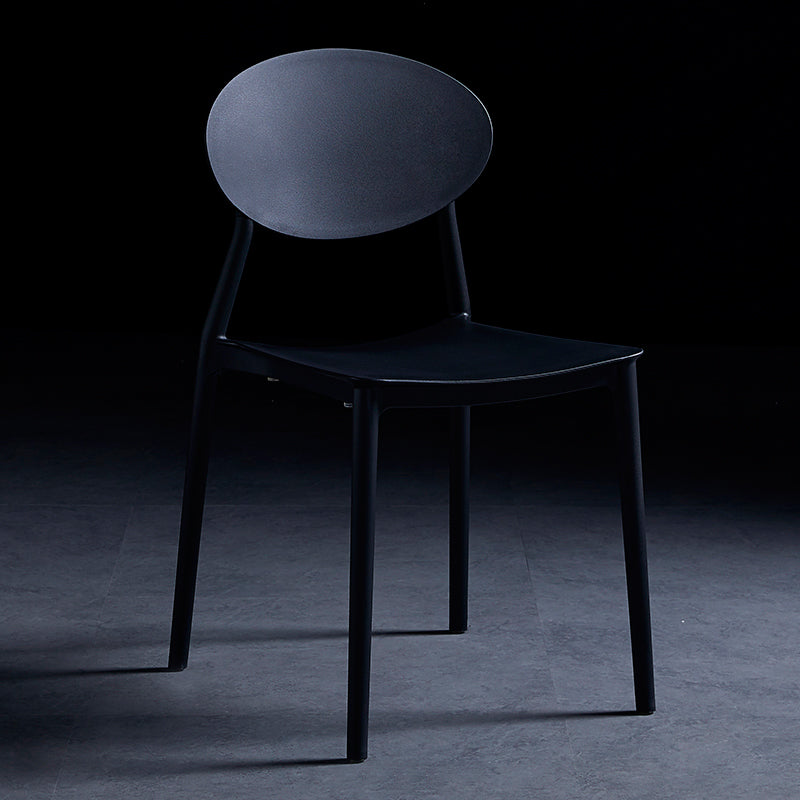 Modern Plastic Dining Room Chair Stacking Dining Armless Chair for Restaurant Use Black 1 Piece Clearhalo ' kitchen&dining_furn' 'Dining Chairs' 'Dining Tables & Seating' 'dining_chair' 'furn' 'furn_dining_chair' 'Furniture' 'furniture_dining_chair' 'Kitchen & Dining Furniture' 'kitchen' 4331633