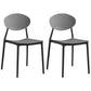 Modern Plastic Dining Room Chair Stacking Dining Armless Chair for Restaurant Use Grey 2 Piece Set Clearhalo ' kitchen&dining_furn' 'Dining Chairs' 'Dining Tables & Seating' 'dining_chair' 'furn' 'furn_dining_chair' 'Furniture' 'furniture_dining_chair' 'Kitchen & Dining Furniture' 'kitchen' 4331640