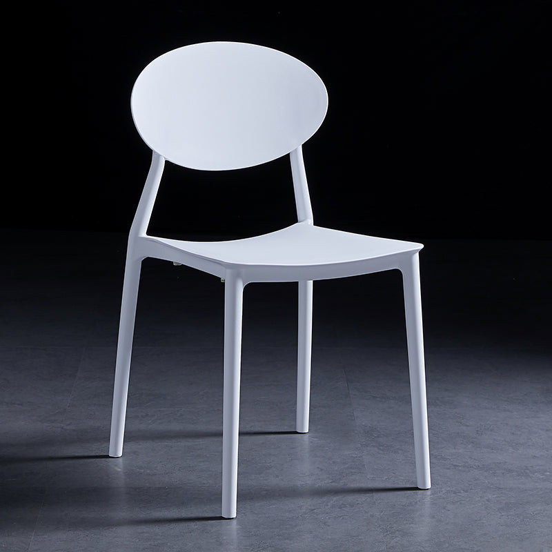 Modern Plastic Dining Room Chair Stacking Dining Armless Chair for Restaurant Use White 1 Piece Clearhalo ' kitchen&dining_furn' 'Dining Chairs' 'Dining Tables & Seating' 'dining_chair' 'furn' 'furn_dining_chair' 'Furniture' 'furniture_dining_chair' 'Kitchen & Dining Furniture' 'kitchen' 4331645