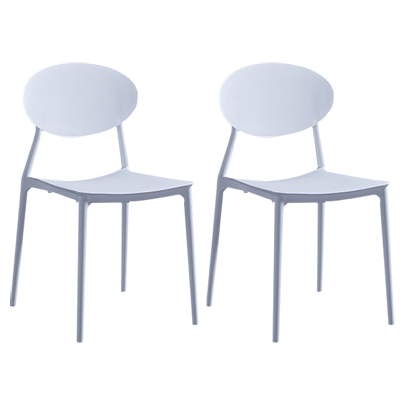 Modern Plastic Dining Room Chair Stacking Dining Armless Chair for Restaurant Use White 2 Piece Set Clearhalo ' kitchen&dining_furn' 'Dining Chairs' 'Dining Tables & Seating' 'dining_chair' 'furn' 'furn_dining_chair' 'Furniture' 'furniture_dining_chair' 'Kitchen & Dining Furniture' 'kitchen' 4331647