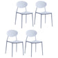 Modern Plastic Dining Room Chair Stacking Dining Armless Chair for Restaurant Use White 4 Piece Set Clearhalo ' kitchen&dining_furn' 'Dining Chairs' 'Dining Tables & Seating' 'dining_chair' 'furn' 'furn_dining_chair' 'Furniture' 'furniture_dining_chair' 'Kitchen & Dining Furniture' 'kitchen' 4331649
